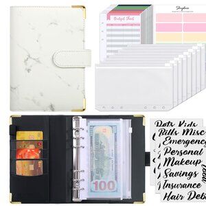 Marble and gold tone budget planner